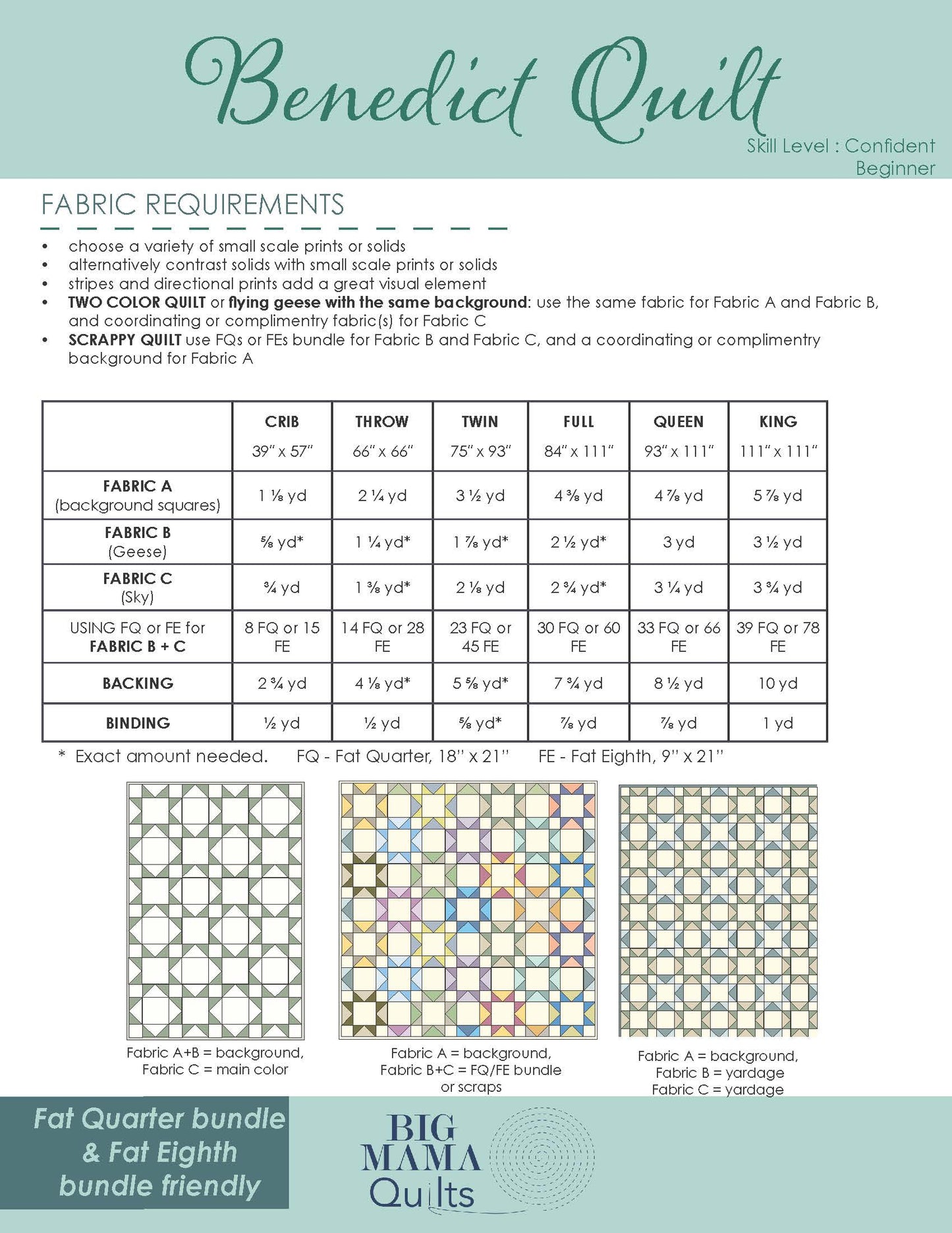 Benedict Quilt Pattern